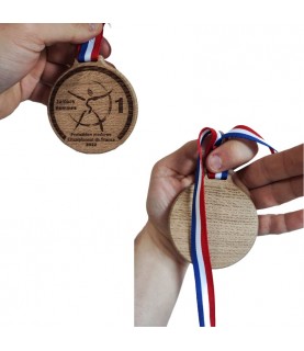 Médaille compétition sportive en bois massif (premium)